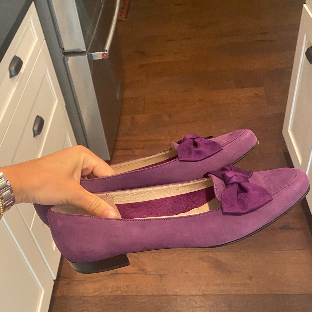Ferragamo Purple Suede Smoking Slippers